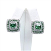 Silver Earring with White and Emerald CZ
