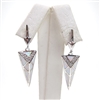 Silver Earrings with Inlay Created Opal and White CZ