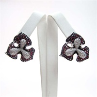 Silver Earrings w/ White, Pink & Amethyst CZ