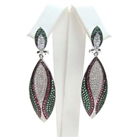Silver Earrings w/ Multi-Color CZ