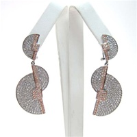 Silver Earrings (Rose Gold Plated) w/ White CZ