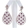Silver Earring (Rose Gold Plated) with White & Ruby CZ