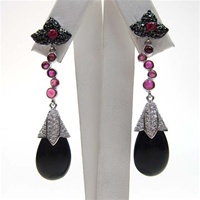 Silver Earrings w/ Multi-Color CZ