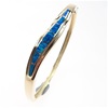 Silver Bangle (Gold Plated) with Inlay Created Opal