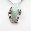 Silver Pendant with Inlay Created Opal