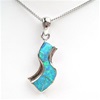 Silver Pendant with Inlay Created Opal