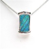 Silver Pendant with Inlay Created Opal