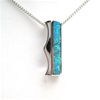 Silver Pendant with Inlay Created Opal