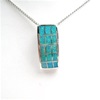 Silver Pendant with Inlay Created Opal
