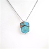 Silver Pendant with Inlay Created Opal