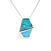 Silver Pendant with Inlay Created Opal