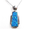 Silver Pendant with Inlay Created Opal
