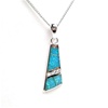 Silver Pendant with Inlay Created Opal and White CZ