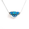Silver Pendant w/ Inlay Created Opal