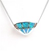 Silver Pendant w/ Inlay Created Opal