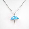 Silver Pendant with Inlay Created Opal