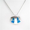 Silver Pendant w/ Inlay Created Opal