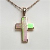 Silver Pendant (Rose Gold Plated) with Inlay Created Opal