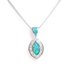 Silver Pendant with Inlay Created Opal and White CZ