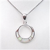 Silver Pendant with Inlay Created Opal