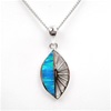 Silver Pendant with Inlay Created Opal