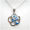 Silver Pendant with Inlay Created Opal and White CZ - Ohm