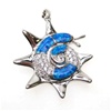 Silver Pendant with Inlay Created Opal & White CZ - Snail