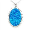 Silver Pendant with Inlay Created Opal