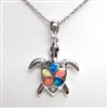 Silver Pendant with Created Opal