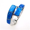 Silver Ring w/ Inlay Created Opal
