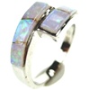 Silver Ring w/ Inlay Created Opal