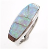 Silver Ring w/ Inlay Created Opal