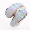 Silver Ring w/ Inlay Created Opal