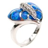 Silver Ring (Rhodium Plated) w/ Inlay Created Opal