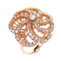Silver Ring (Rose Gold Plated) w/ White CZ