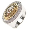 Silver Ring (Rhodium Plated +Gold Plated) W/ White CZ