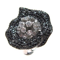 Silver Ring w/ Black & White CZ