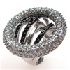 Silver Ring w/ Black & White CZ