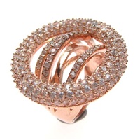 Silver Ring (Rose Gold Plated) w/ White CZ