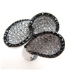 Silver Ring w/ Black & White CZ