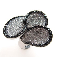 Silver Ring w/ Black & White CZ