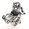 Silver Ring w/ Black CZ (Butterfly)