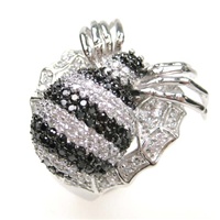 Silver Ring w/ Black & White CZ