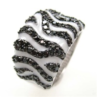 Silver Ring w/ Black & White CZ