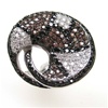 Silver Ring w/ Black, White & Chocolate CZ