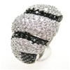 Silver Ring w/ Black & White CZ