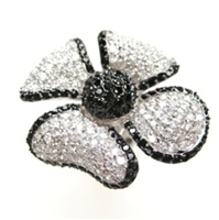 Silver Ring w/ Black & White CZ